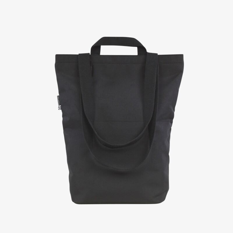 Gaia Shopper Black rPET Front With Shoulder Straps